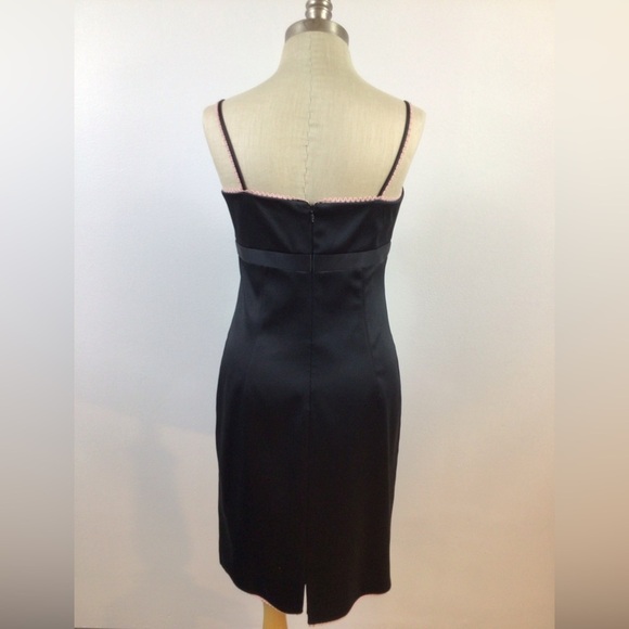 Laundry By Shelli Segal Little Black Dress Pink Trim, sz 8 - Picture 3 of 16
